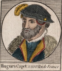 Hugues I Capetin (n. 941 - 996), Ranskan herttua ja Ranskan kuninkaan muotokuva - Hugues I Capetin (n. 941-996), Ranskan kuninkaan muotokuva - kaiverrus Charlesin "Instruction sur l