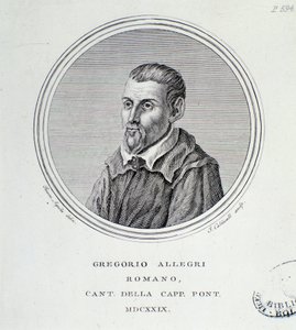 Italialaisen säveltäjän Gregorio Allegrin (1582-1652) muotokuva Kaiverrus. 1629. Bologna, kansalaisbibliografinen museo tekijältä Unknown artist