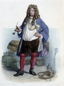 Muotokuva Jean Bartista, ranskalaisesta yksityisestä (1650-1702) - elokuvassa "Le Plutarque francais", kirjoittanut Mennechet tekijältä Unknown artist