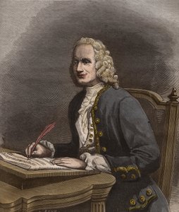 Muotokuva Jean Philippe Rameausta (1683-1764) - Jean-Philippe (Jean Philippe) Rameau (1683-1764), ranskalaisen säveltäjän muotokuva - kaiverrus maineikkaassa viikkolehdessä "La musique populaire" - 1882 tekijältä Unknown artist