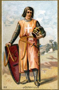 Muotokuva Jean de Joinvillestä (1225 - 1317), ranskalainen kolumnisti. 1800-luvun kromolitografia. tekijältä Unknown artist