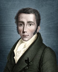Muotokuva Joseph von Fraunhoferista (1787 - 1826), saksalainen optikko ja fyysikko, spektroskopian perustaja. tekijältä Unknown artist