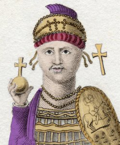 Justinianus I:n (Suuri) muotokuva (Flavius Petrus Sabbatius Justinianus).482 - 565. Idän Rooman keisari. tekijältä Unknown artist