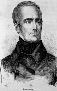 Lamartinen, ranskalaisen runoilijan (1790 - 1869) muotokuva tekijältä Unknown artist