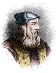 Muotokuva Leonard de Vincistä (Leonardo da Vinci) (1452-1519), italialainen taidemaalari. tekijältä Unknown artist