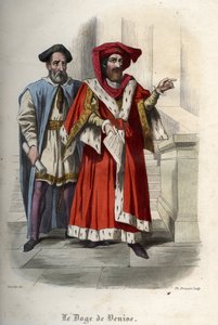 Muotokuva Leonardo Loredanista (Loredano) (1436-1521), Venetsian tasavallan dogista. Kaiverrus vuodelta 1842 Maurice Lachatren teokseen "Histoire des Popes". Yksityinen kokoelma. tekijältä Unknown artist