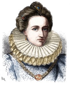 Muotokuva Leonora Dorista (tai Dosista) nimeltä Galigai, Ankkurin marechale (1568-1617). Hänellä on mansikkakaulus - Henri Martinin "" Histoire de France populaire" -kirjassa tekijältä Unknown artist