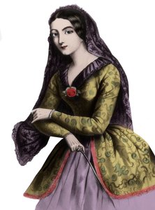 Muotokuva Lola Montezista (1821-1861) (Marie Dolores Eliza Rosanna Gilbert), eksoottinen tanssija ja kurtisaani, joka tunnetaan Bavieren kuninkaan Ludvig I:n rakastajattarena tekijältä Unknown artist