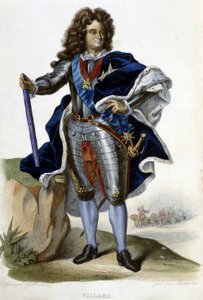 Muotokuva Louis Claude Hectorista Villarsin herttuasta, Ranskan marsalkasta (1653-1734) - teoksessa "" Le Plutarque francais", toim. Langlois, Pariisi tekijältä Unknown artist