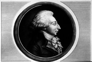 Louis Michel Lepeletierin muotokuva, Saint-Fargeaun markiisi (Saint Fargeau), konventin varajäsen (1760-1793). Kaiverrus "" Täydellinen kokoelma Ranskan vallankumouksen historiallisia maalauksia, kolme osaa.""" 1804. tekijältä Unknown artist