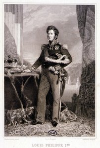 Ranskan kuninkaan Louis Philippe 1:n muotokuva - kaiverrus tekijältä Unknown artist