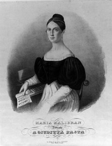 Muotokuva Maria Garciasta nimeltä Malibran (1808-1836) laulaja, kaiverrus omistettu Giuditta pastalle. tekijältä Unknown artist