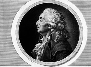 Marie Jean Antoine Nicolas de Caritatin muotokuva, markiisi de Condorcet (1743-1793), kansalliskonventin varajäsen ja filosofi. Kaiverrus "" Täydellinen kokoelma Ranskan vallankumouksen historiallisia maalauksia, kolme osaa.""" 1804. tekijältä Unknown artist