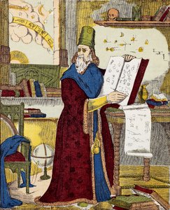 Michel de Notre Damen (Nostradamus) muotokuva ranskalaisen astrologin muotokuva - Nostradamuksen muotokuva, Michel de Notre Dame (1503-1566) ranskalainen astrologi ja lääkäri - Kaiverrus tekijältä Unknown artist