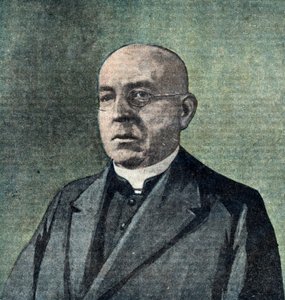 Muotokuva Monsignor Ignaz Seipelistä (1876-1932) Itävallan liittokansleri (Itävallan prelaatti ja kristillis-sosiaalisen puolueen (CS) poliitikko, joka toimi liittokanslerina Ignaz seipel) Kuvituslehdestä "Le pelerin" 25/02/1923 Collection privee The Holb tekijältä Unknown Artist
