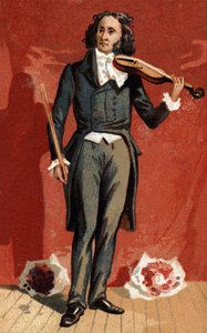 Italian viulistin Nicolo Paganinin (1782 - 1840) muotokuva. tekijältä Unknown artist