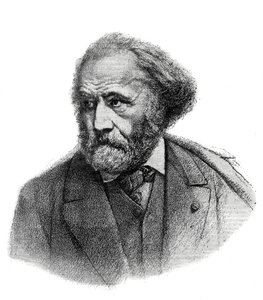 Muotokuva Paul Chenavardista (1807-1895), ranskalaisesta taidemaalarista - kaiverrus vuodelta 1895 tekijältä Unknown artist