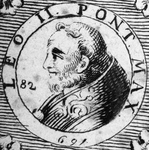 Paavi Leon II:n (682-683) muotokuva. tekijältä Unknown artist