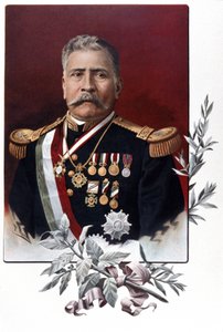 Porfirio Diazin, meksikolaisen kenraalin ja valtiomiehen muotokuva (Oaxaca tekijältä Unknown artist