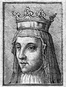Muotokuva Radegondesta (n. 520-587), Ranskan kuningatar, Clotairen (Clothaire) vaimo. tekijältä Unknown artist