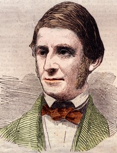 Muotokuva Ralph Waldo Emersonista (1803-1882), esseisti, filosofi, yhdysvaltalainen runoilija. Kaiverrus 20. maaliskuuta 1858 julkaistuun kuvitettuun London News -lehteen. tekijältä Unknown artist