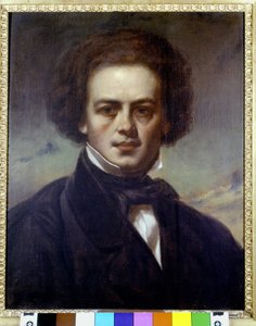 Robert Schumannin (1810-1856), saksalaisen säveltäjän muotokuva. Anonyymi maalaus noin 1840. Museo Teatrale alla Scala. tekijältä Unknown artist