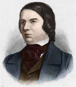 Robert Schumannin (1810-1856), saksalaisen säveltäjän muotokuva. Mengelin piirustuksen perusteella. tekijältä Unknown artist