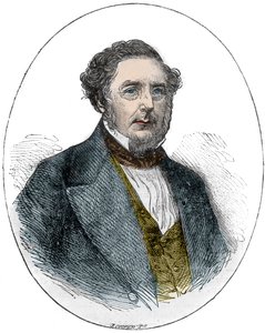 Robert Stephensonin muotokuva, englantilainen kone- ja rakennusinsinööri (1803-1859) tekijältä Unknown artist