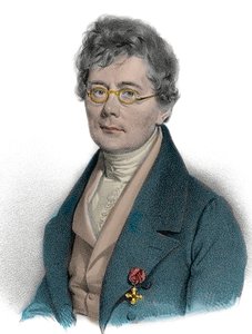 Muotokuva Simon Sechteristä (1788 - 1867), säveltäjä, teoreetikko, musiikinopettaja ja kapellimestari - Simon Sechterin muotokuva musiikkiteoreetikko, opettaja, urkuri, kapellimestari ja itävaltalainen säveltäjä. 1800-luvun kaiverrus tekijältä Unknown artist