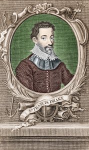 Sir Francis Draken (1540-1596), englantilaisen navigaattorin muotokuva. tekijältä Unknown artist