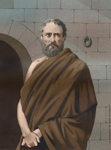 Sokrateen muotokuva. Kreikkalainen filosofi -470 -399 kuuluisista miehistä ja naisista. Barcelona 1877. tekijältä Unknown artist