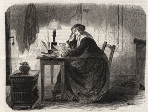Sophie Germainin (1776-1831) ranskalaisen matemaatikon muotokuva (Marie-Sophie Germainin muotokuva ranskalainen matemaatikko, fyysikko ja filosofi) - kaiverrus 1860 - tekijältä Unknown artist