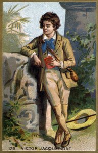 Victor Jacquemontin (1801 - 1832), ranskalaisen kasvitieteilijän ja matkustajan muotokuva. 1800-luvun kromolitografia. tekijältä Unknown artist