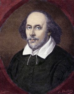 William Shakespearen (1564-1616), englantilaisen näytelmäkirjailijan muotokuva. tekijältä Unknown artist