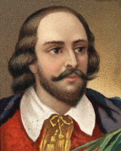 William Shakespearen (1564-1616), englantilaisen kirjailijan muotokuva. 1800-luvun lopun kromolitografia. tekijältä Unknown artist