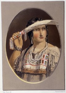 Sekalaisen intiaanien muotokuva - Paul Kane, Longmans & Roberts, Lontoo "" Taiteilijan vaeltaminen Pohjois-Amerikan intiaanien joukossa" tekijältä Unknown artist