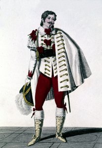 Muotokuva tenori Louis Antoine Ponchardista (1787 - 1866) Lisbergin kreivin roolissa Auberin "Lumi" tai "Uusi Ewinard" tekijältä Unknown artist