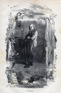 Eveque Myrielin muotokuva - Gustave Brionin (1824-1877) kuvitus Victor Hugon (1802-1885) elokuvaan "The Miserables - First Part: Fantine" 1862 tekijältä Unknown artist