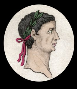Rooman keisari Tiberen muotokuva (Tiberius Claudius Nero) (42 eKr.-37 jKr.). Kaiverrus 1800-luvulta. tekijältä Unknown artist