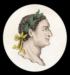Rooman keisari Tituksen (39-81) muotokuva. (Titus Flavius Sabinus Vespasianus). Kaiverrus 1800-luvulta. tekijältä Unknown artist