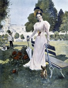 Venäjän prinsessa Youssopoffin muotokuva puistossa vuonna 1844. tekijältä Unknown artist