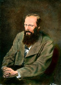 Muotokuva venäläisestä kirjailijasta Fjodor Dostojevskista (Dostojevski tai Dostojevski) (1821-1881). tekijältä Unknown artist