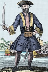Muotokuva merirosvosta Edward Teach dit Barbenoiresta (mustaparta tai mustaparta tekijältä Unknown artist