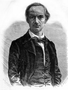 Runoilija Charles Baudelairen (1821-1867) muotokuva 1800-luvun kaiverrus tekijältä Unknown artist