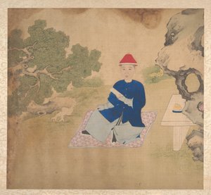 Perheenjäsenten muotokuvia, 1800-luvun puoliväli (yhdeksäntoista lehden albumi; tussi ja väri silkille) tekijältä Unknown Artist