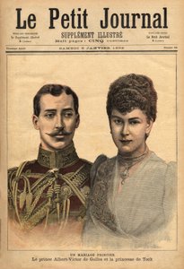 Prinssi Albert Victor, Clarencen ja Avondalen herttua ja Mary of Teck, Le Petit Journal, 9.1.1892 avioliittoilmoituksen yhteydessä. tekijältä Unknown artist