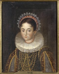 Prinsessa Elisabeth de Suede, Mecklembourgin herttuatar Gadebusch - Muotokuva Ruotsin prinsessa Elisabetista (1549-1597), Mecklenburgin herttuatar, Anonymous . Öljy kankaalle. Mitat: 28 x 22 cm. Tukholman kansallismuseo tekijältä Unknown artist
