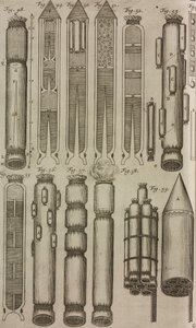 Pyrotekniset raketit ja välineet, kaiverrus teoksesta Grand Art d