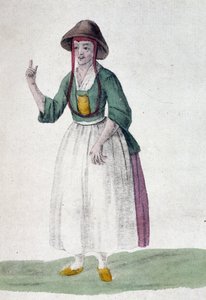 Kveekerinainen - piirustus, deb. 1800-luvulla tekijältä Unknown artist