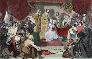 Kuningatar Philippa rukoilee Edward III:ta Calais